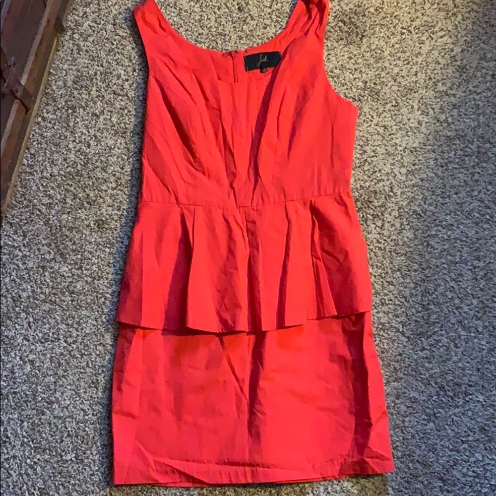 Red peplum dress